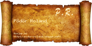 Pödör Roland névjegykártya