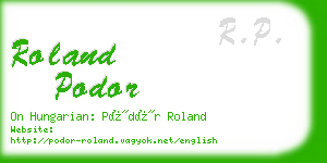 roland podor business card